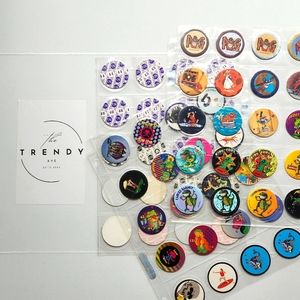 Set 60 pogs / 80s 90s novelty games